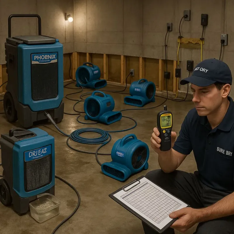 Structural Drying and Dehumidification process in Fairless Hills, PA